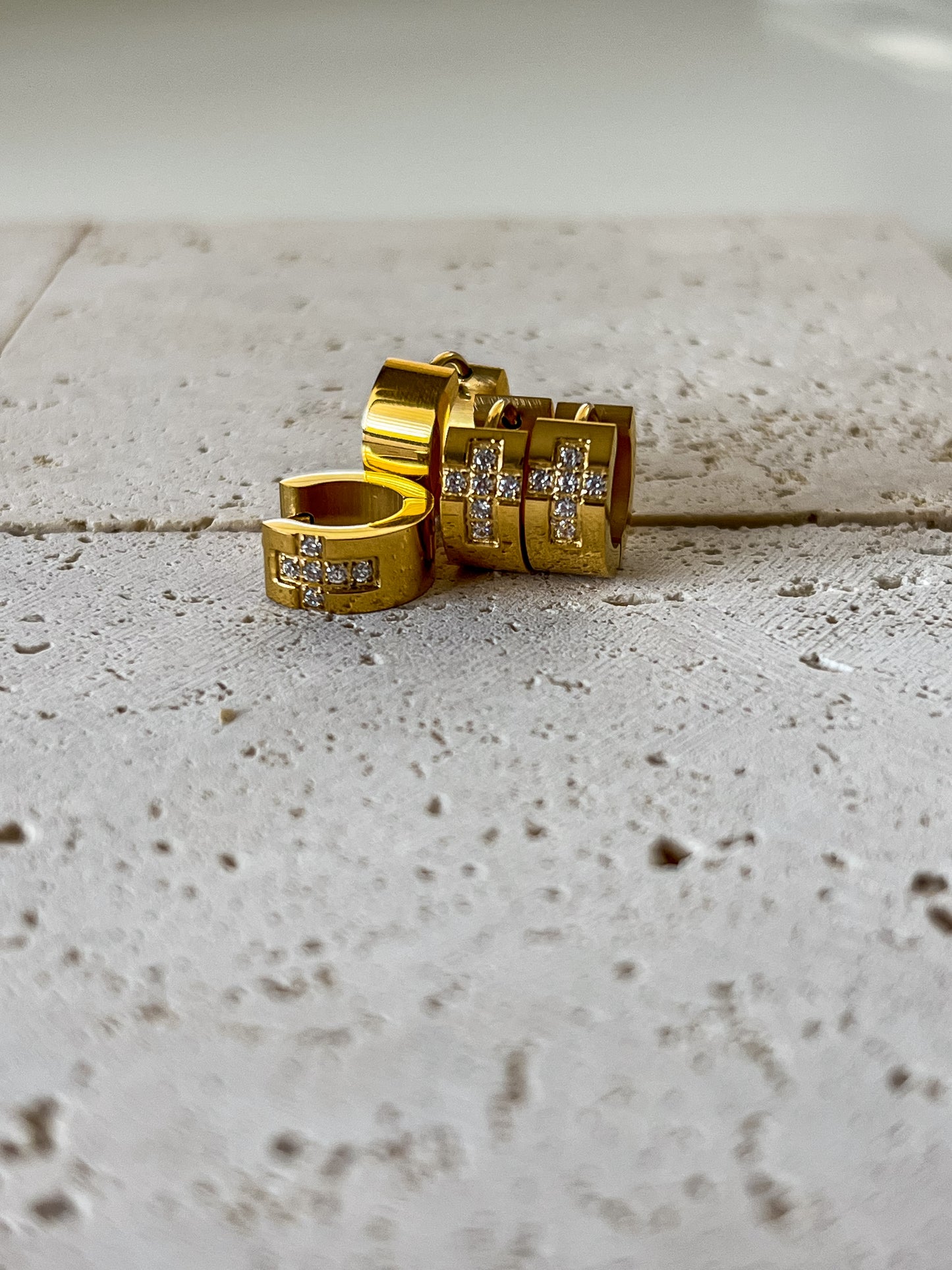 Huggie hoops cross