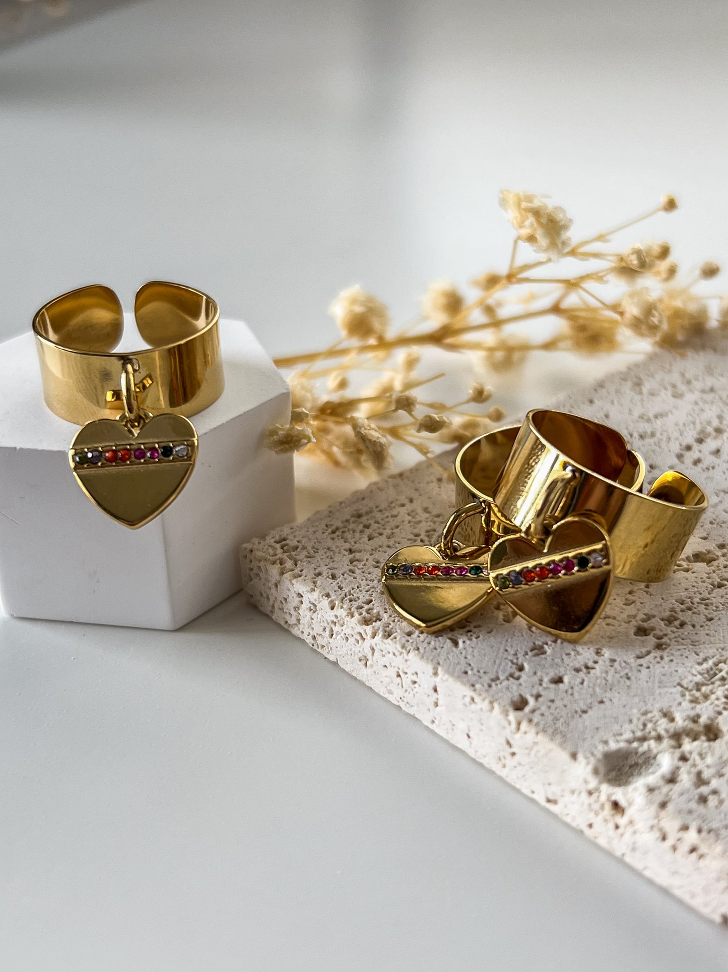 Shaped heart ring