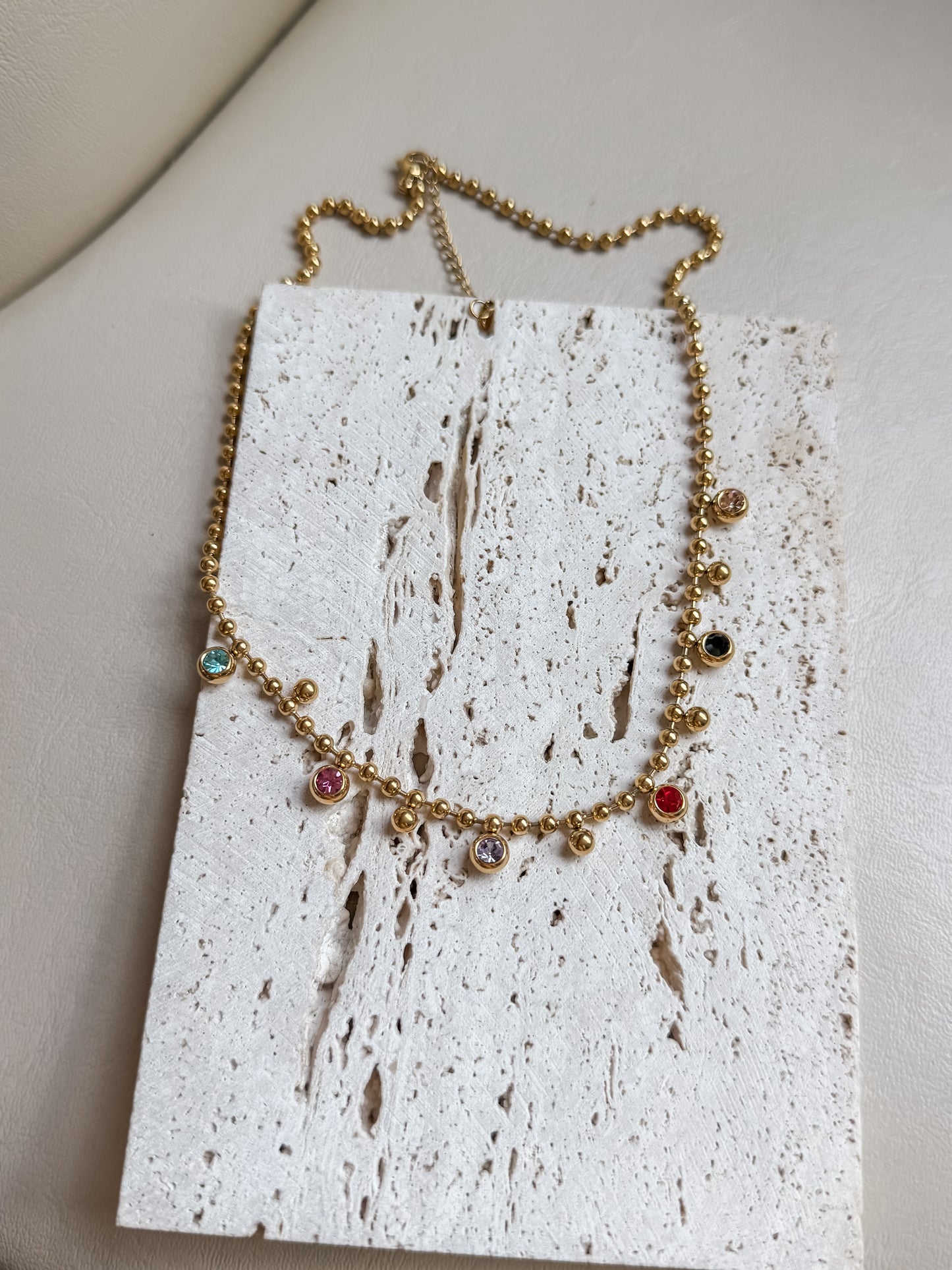 Rainbow dot necklace