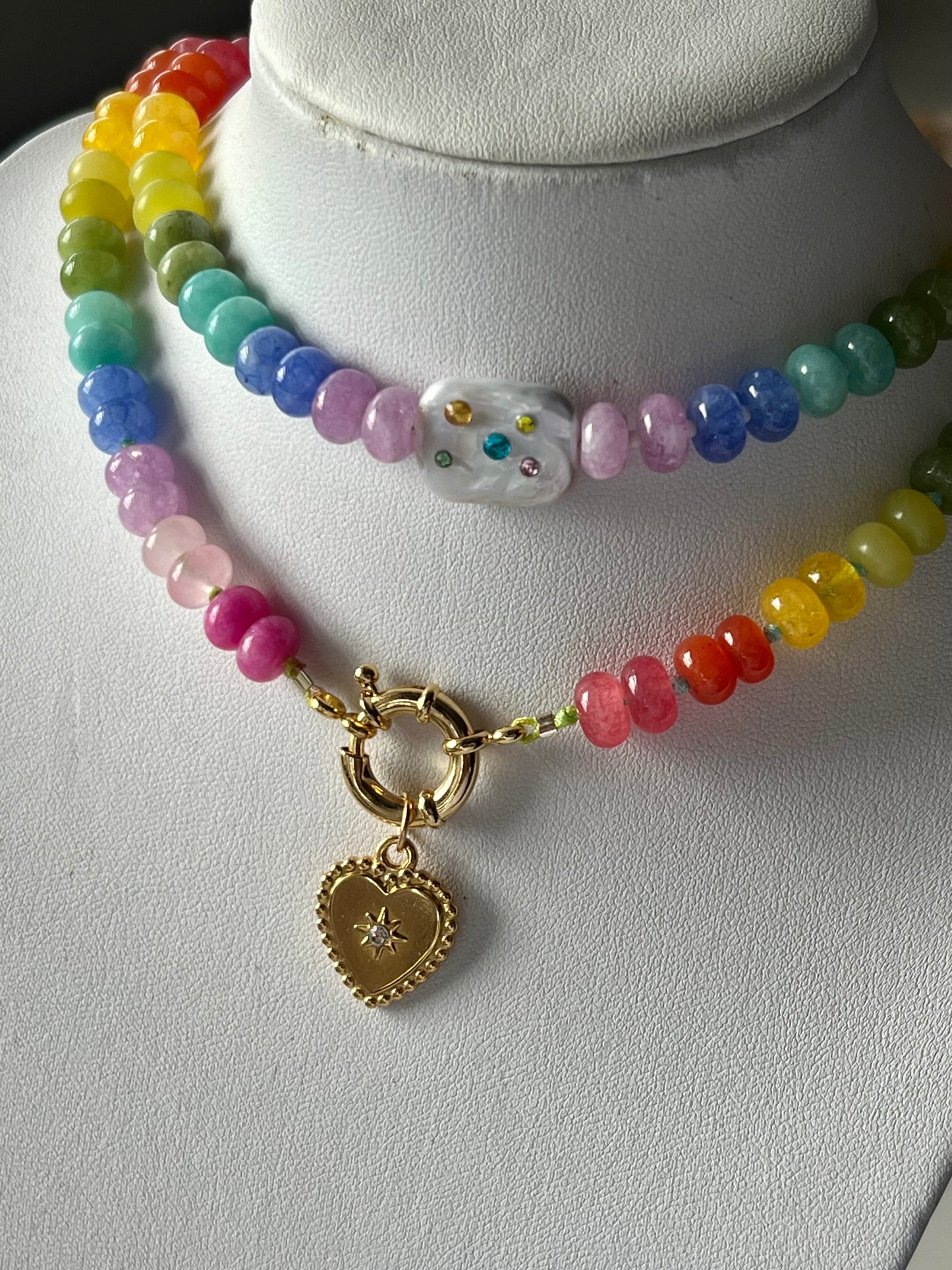 Heart rainbow necklace