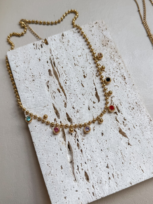 Rainbow dot necklace