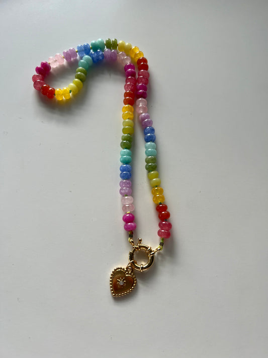 Heart rainbow necklace