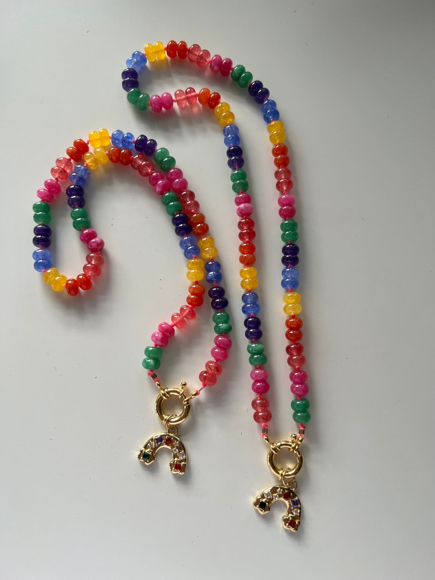 Colorful necklace- hand knotted