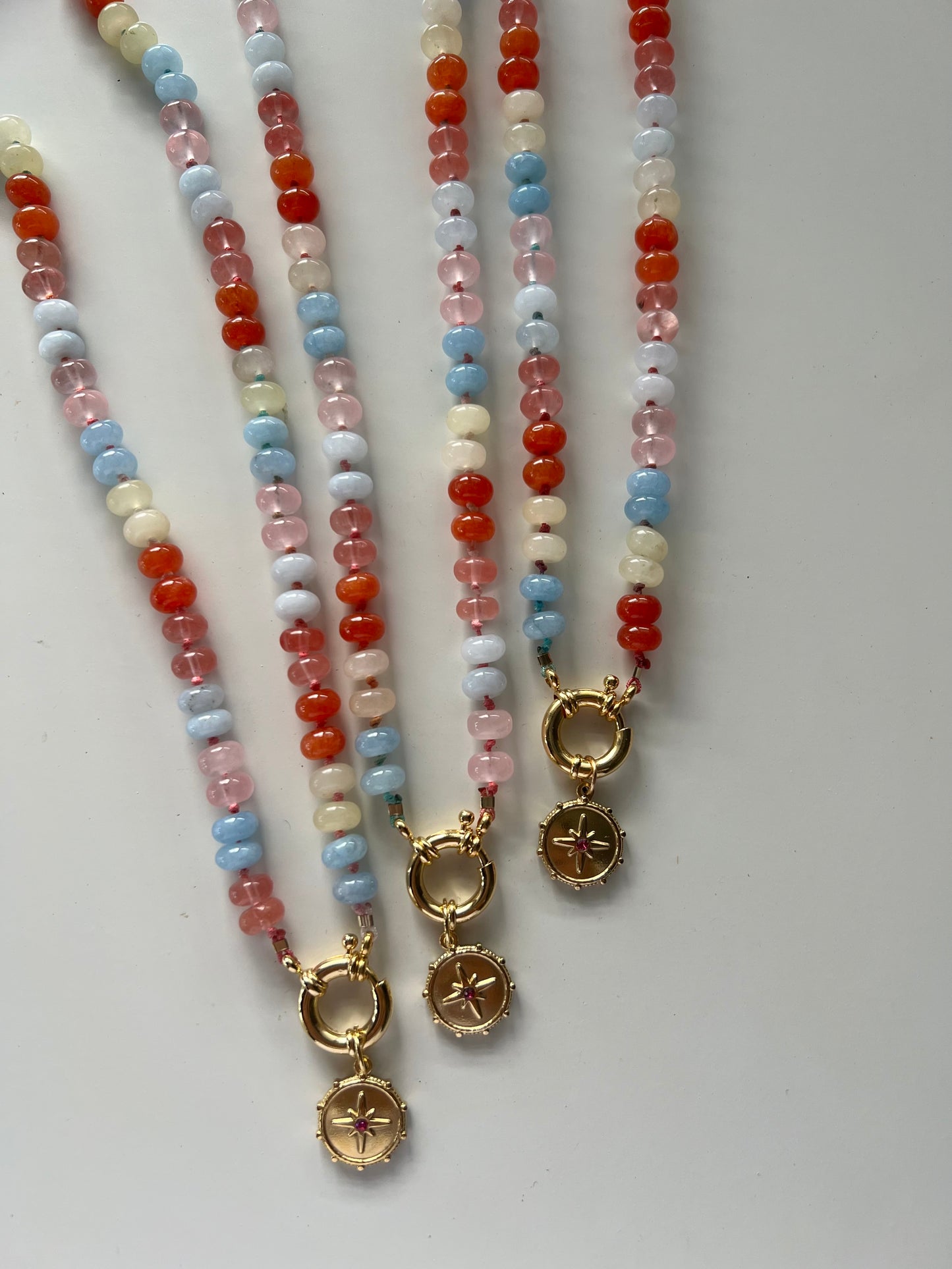 Charm necklace- hand knotted