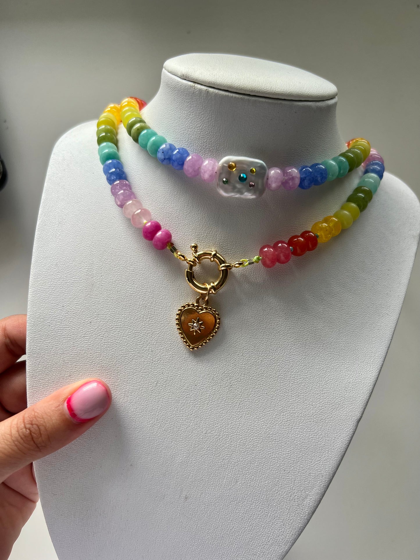 Heart rainbow necklace