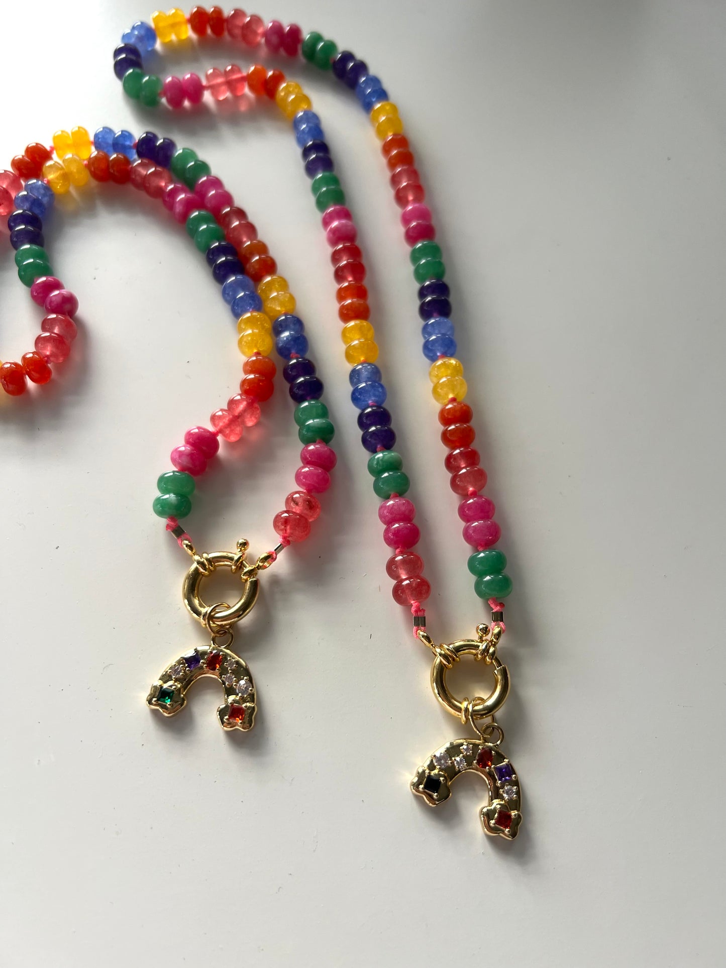 Colorful necklace- hand knotted